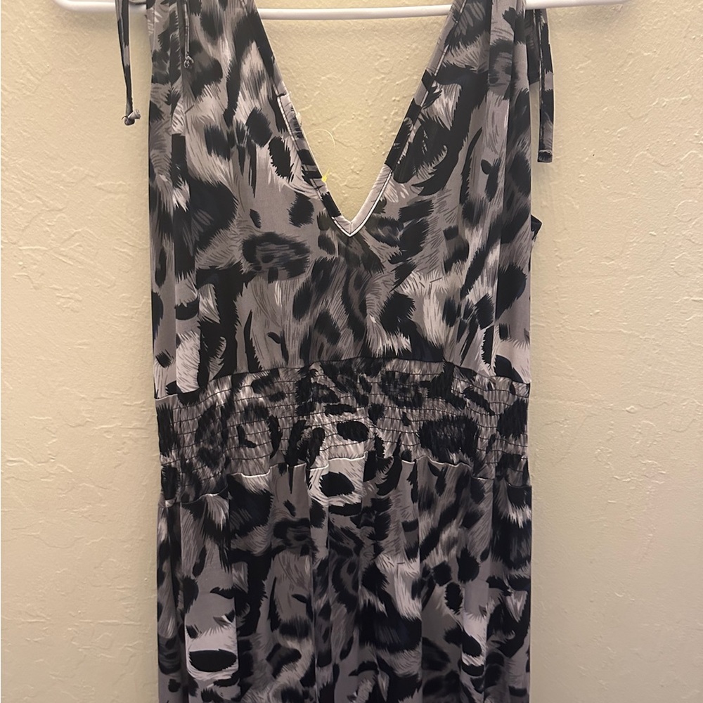 Studio West Black and Gray Patterned Dress